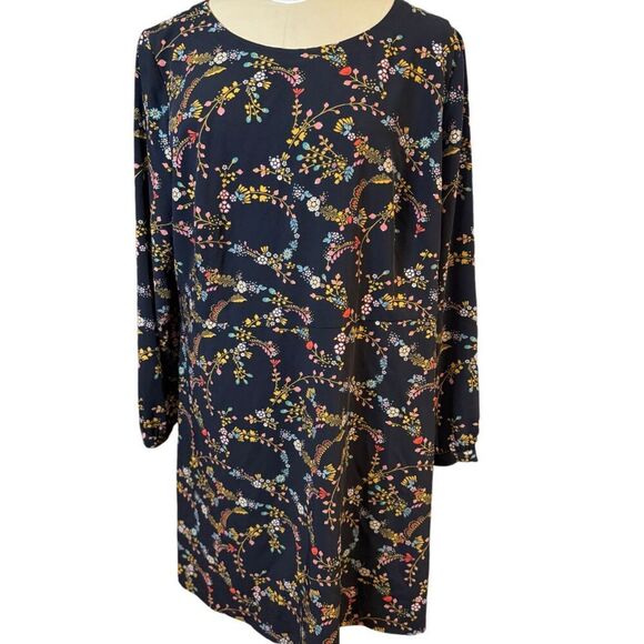 LOFT Dark Floral Dress Plus Sz. 18 - Picture 1 of 8